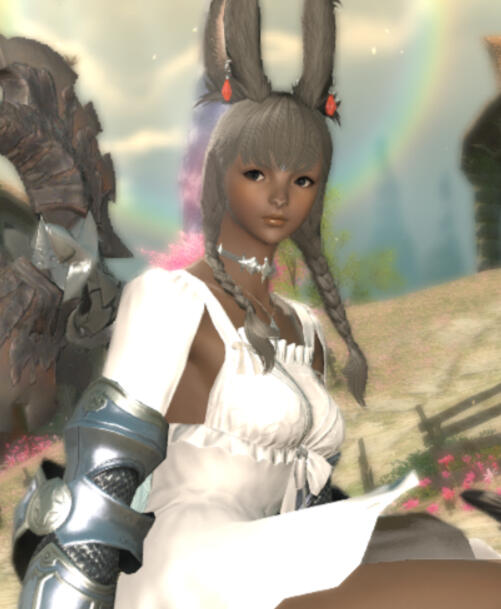 a screencap of my warrior of light, meade, from the game final fantasy xiv.